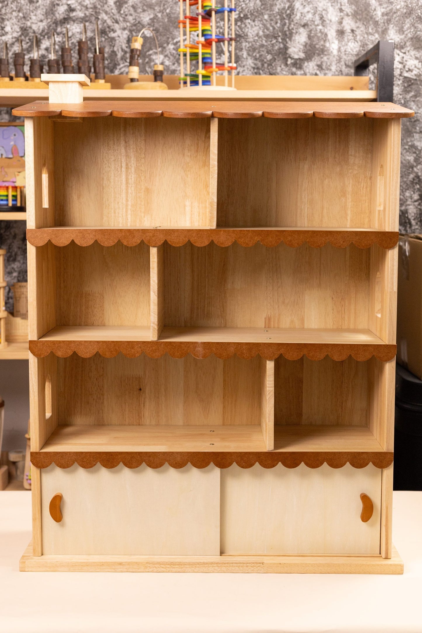 Cottage dollhouse bookshelf