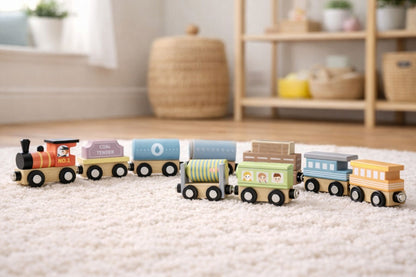 MY FOREST FRIENDS WOODEN TRAIN & CARRIAGE SET