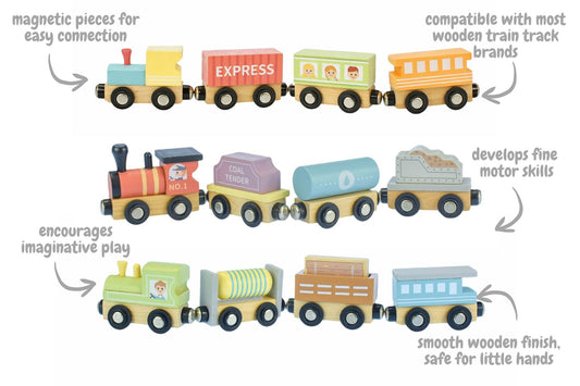 MY FOREST FRIENDS WOODEN TRAIN & CARRIAGE SET